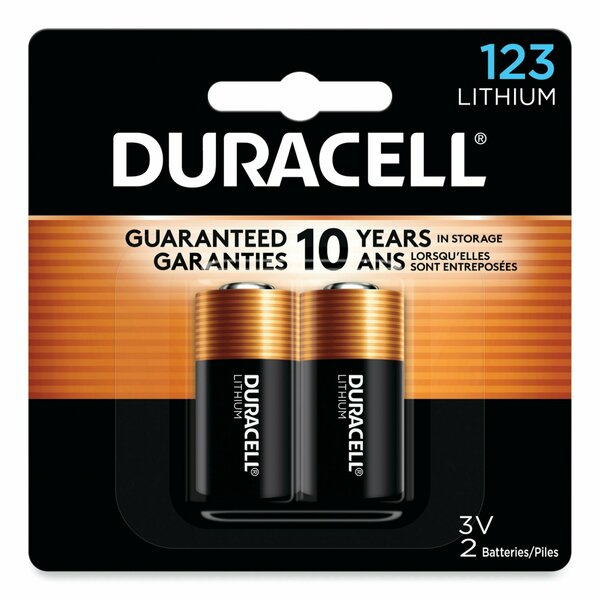 Duracell Specialty High-Power Lithium Battery, 123, 3V, PK2 DL123AB2PK